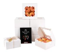 Gcardist Weiß Keks-Boxen mit Fenster 15 Stück 15.2 * 15.2 * 7.6cm Bäckerei Box Gebäck Box für Hochzeit Gunst Geburtstag & Party(6 * 6 * 3 inch)