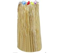 GCC Fashion Store Ladies Hawaiian Hula Skirt with Flowers 80cm Beach Party Fancy Dress Costume (Natural)