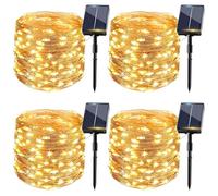 GCCATE Solar String Lights Outdoor 4 Pack, 12M/39FT 240LED Extra Bright Solar Powered Fairy Lights, Waterproof 8 Mode Copper Wire Warm Light with Auto On/Off for Garden Patio Yard Party Balcony Decor
