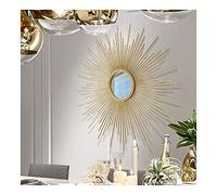 GCCSSBXF Gold Sunburst Wall Mirror for Living Room - Large Round Modern Decorative Mirror for Bedrooms, Bathrooms & Closets - Stylish Hanging Mirror Décor - Gold