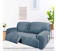 GCCSSBXF Recliner Sofa Covers 75-100 Extra Wide - Set of 6 Velvet Stretch Reclining Sofa Covers with Side Pockets - 2 Seat Sofa Covers
