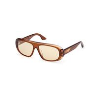 GCDS GD0067 GIULIANO 47J Unisex Sunglasses Acetate Brown Yellow Squared Normal