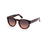 GCDS Unisex GD0011 52B Sunglasses Acetate Dark havana Grey Round Normal Shaded