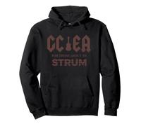 GCEA For Those About To Strum - Ukulele Rocker Design Brown Pullover Hoodie
