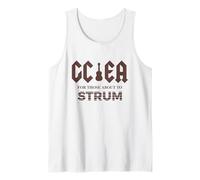 GCEA for Those About to Strum - Ukulele Rocker Design Brown Tank Top