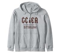 GCEA For Those About To Strum - Ukulele Rocker Design Brown Zip Hoodie