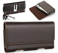 Gcepls Leather Phone Holster for iPhone 14 Pro Max,13 Pro Max,Galaxy S23 Ultra,S22 Ultra,Premium Genuine Leather Cell Phone Holster with Belt Clip,Phone Belt Holder Pouch Cover Case(Fits Thin Case on)