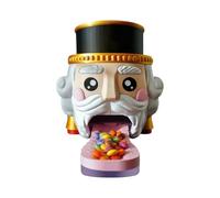 Gcerfby Candy Dispenser, Fun Holiday Design, 15cm, Nutcracker Shape Container, Cookie Jar Canister Storage, Easy Pour Lid, For Snack Gum Jelly Bean Nut Cereal