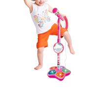 Gcerfby Kid Microphone - Portable LED Lights Speaker Toy,with Stand Play Microphone for Kids,for Singing Party Teen Streaming Studio Christmas Birthday Podcast Recording