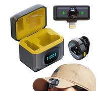 Gcerfby Phone Microphone,Magnetic Clip on Microphone - Noise Cancelling 12H Battery Life Lapel Speaker for Social Live Video Singing Media Camera Filming