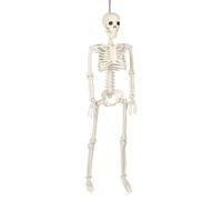 Gcerfby Skeleton Halloween Decoration - Halloween Full Body Skeleton Sculpture - 2.95Ft Terrifying Realistic Human Bones with Posable Joints for Yard Porch Haunted House Graveyard