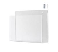 Gcerfby Wall File Holder, Space-Saving, 28x6x20cm, Wall Mount Clear Acrylic M-agazine Rack, File Storage Rack, Easy To Organize, For Paper Mail Letter Book Document
