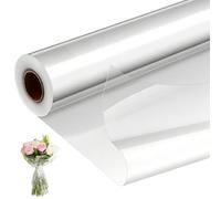 GcFoir Clear Cellophane Wrap Roll 34.5" Wide x 330 Ft Long, 3 Mil ThickPlastic Transparent Cello Wrapping Paper for Gift Baskets, Flower Bouquets, Large Cellophane Sheets for Arts & Crafts Food Safe