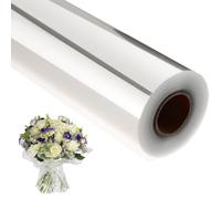 GcFoir Clear Cellophane Wrap Roll 34.5" Wide x 394 Ft Long, 3 Mil ThickPlastic Transparent Cello Wrapping Paper for Gift Baskets, Flower Bouquets, Large Cellophane Sheets for Arts & Crafts Food Safe