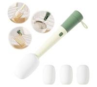 GCFTIFF 3 in 1 Multipurpose Bottle Cleaning Brush, 3 Pieces Replacement Heads and 1 Piece Multipurpose Brushes, Cup and Grout Cleaning Tools, Water Bottle Cleaning Brush (Green)