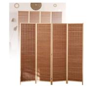 GCGC Short Room Divider,Height 120cm Weave Office Separator Privacy Screen, 3/4/5/6 Panel Exhibition Partition, for Study Office Living Room Dormitory Apartment(120X40CM-4 Panel)