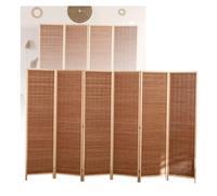 GCGC Short Room Divider,Height 120cm Weave Office Separator Privacy Screen, 3/4/5/6 Panel Exhibition Partition, for Study Office Living Room Dormitory Apartment(120X40CM-6 Panel)