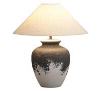 GCHBTMQ Boutiques UK 21.2”Ceramic Table Lamp,Farmhouse Desk Lamp,Chinese Retro Bedside Nightstand Lamps with Fabric Lampshade for Bedroom,Living Room Desk Lamp