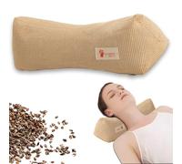 GCHC-CYL Buckwheat Pillow ，Neck Support Pillow Cervical Neck Roll Bolster Pillow，Neck Pain Relief for Back and Side Sleepers Round Pillows (Yellow)