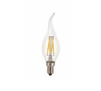 GCHNow Lighting, Pack of 10, LED Filament Lamp AC220V C35L Tail Bulb 2W/4W/6W E14 Screw Edison Candle Glass Bulb(Cold White 6000K,4W)