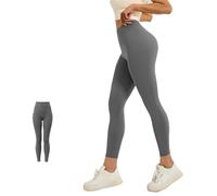 GCHNow Ruiziliang Anti-cuffing Slim-fit Butt-lifting High-waisted Workout Pants, Peach-butt Seamless Yoga Leggings(Rock gray,3X-Large)