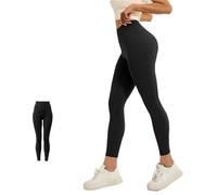 GCHNow Ruiziliang Anti-cuffing Slim-fit Butt-lifting High-waisted Workout Pants, Peach-butt Seamless Yoga Leggings(Black,3X-Large)
