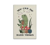 GCHPRINTEU Do What Makes You Happy Motivation Poster, Frog Music Album Canvas Poster Gift Home Wall Decoration Animal Fun Art Print for Bedroom Living Room 12x18inch(30x45cm) Unframe-style