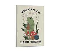 GCHPRINTEU Do What Makes You Happy Motivation Poster, Frog Music Album Canvas Poster Gift Home Wall Decoration Animal Fun Art Print for Bedroom Living Room 08x12inch(20x30cm) Frame-style