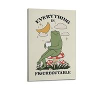 GCHPRINTEU Everything Is Inventable Motivational Poster, Frog Print Home Office Music Album Canvas Poster Gift Home Wall Decoration Animal Fun Art Print for Bedroom Living Room 24x36inch(60x90cm) Fram