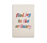 GCHPRINTEU Find Joy In The Ordinary, Retroposter Positieve Affirmaties Music Album Canvas Poster Gift Home Wall Decoration Animal Fun Art Print for Bedroom Living Room 20x30inch(50x75cm) Unframe-style
