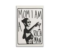 GCHPRINTEU Mom I Am A Rich Man -Retro Vintage Music Motivational Canvas Poster Inspired Quote Art Print for Wall Decoration 20x30inch(50x75cm) Unframe-style