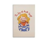 GCHPRINTEU The Joy Of Small Things Print, Positive Affirmations Poster Music Album Canvas Poster Gift Home Wall Decoration Animal Fun Art Print for Bedroom Living Room 16x24inch(40x60cm) Unframe-style