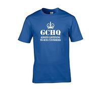 GCHQ- Always Listening to Our CUSTOMERS- Funny Joke Spy Men's T-Shirt Royal