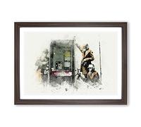 GCHQ Government Spies by Banksy Framed Print | A2 Walnut Framed Wall Art | Ready to Hang | Modern Nature Picture | Living Room Bedroom Lounge Office