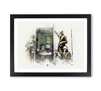 Gchq Government Spies By Banksy Modern Art Framed Print | A3 Black Framed Wall Art | Ready to Hang | Modern Nature Picture | Living Room Bedroom Lounge Office