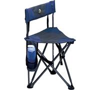 GCI Outdoor Quik-E-Seat | Portable, Folding Tripod Chair with Drink Holder and Padded Lumbar Support, Perfect for Sitting Anywhere - Midnight