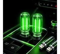 Gcidto 2 PCS Touch Dimmable USB Glass Bottle Night Light, Green Retro Vintage Car Interior Ambient Lamp with Warm Glow, Portable Mini Light for Bedroom, Hallway, Camping, Office (Green, 2pack)
