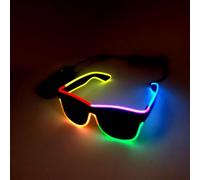 Gcidto EL Wire colorful glasses，Multi-colour light-up glasses for Halloween、raves、parties、cosplay. A brilliant glowing accessory for nightlife events. (Mutilcolor-1)