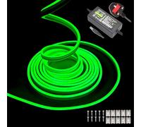 Gcidto Flexible 5M Green Neon LED Strip Lights，12V DC 600 LEDs Waterproof SMD2835 for DIY Decor Lights for Parties, Bars, Bedrooms, Store Signs(Includes Power Adapter).