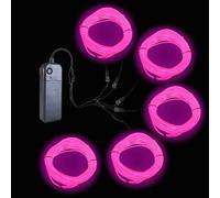 Gcidto Neon Light 5-in-1 Metre EL Wire, a Decorative Lighting Strip with Three Illumination Modes, Suitable for Various Occasions Such as Birthday Parties, Halloween, and More. (Pink)