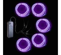 Gcidto Neon Light 5-in-1 Metre EL Wire, a Decorative Lighting Strip with Three Illumination Modes, Suitable for Various Occasions Such as Birthday Parties, Halloween, and More. (Purple)