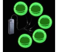 Gcidto Neon Light 5-in-1 Metre EL Wire, a Decorative Lighting Strip with Three Illumination Modes, Suitable for Various Occasions Such as Birthday Parties, Halloween, and More. (Fluorescent Green)
