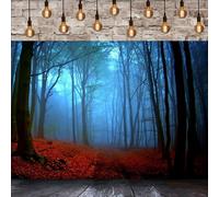 GCIREC 7x5ft Halloween Spooky Foggy Forest Backdrop Scary Misty Woods Magic Grove Vampire Evil Trees Photography Background Halloween Eve Party Decoration Banner Photo Booth Props