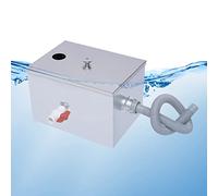 GCIUEMMH Commercial Grease Trap Interceptor - 20L Stainless Steel Fat Traps with Removable Baffles 4 Stage Filtration Oil Water Separator Under Sink Grease Trap for Restaurant Factory Home Kitchen