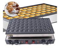 GCIUEMMH Waffle Pancake Machine - 50 Holes Pancakes Maker Machine 220V 850W Commercial 1.77in Mini Pancake Maker Non-stick Round Stainless Steel Waffle Machine With 50-300℃ Temp Range and Time Contro