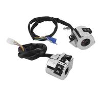 GCLANXI For 1 Pair 25mm Chrome Motorcycle Motorbike Handlebar Switch Turn Signal Headlight Horn Switch Control Button Universal Accessories