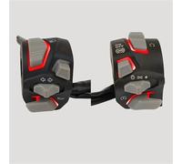 GCLANXI For 7/8'' 22mm Universal Motorcycle Handlebar Switch Headlight Warning Light Turn Flash Light Signal Horn Start Kill Button With LED(Red)