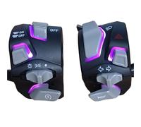 GCLANXI For 7/8'' 22mm Universal Motorcycle Handlebar Switch Headlight Warning Light Turn Signal Horn Start Kill Button With LED(PURPLE)