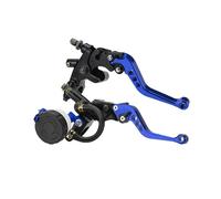 GCLANXI for Motorcycle Clutch Brake Master Cylinder Reservoir Levers Kit Universal 7/8" 22mm Fluid Reservoir Set Left+Right(Blue)