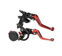 GCLANXI for Motorcycle Clutch Brake Master Cylinder Reservoir Levers Kit Universal 7/8" 22mm Fluid Reservoir Set Left+Right(Red)